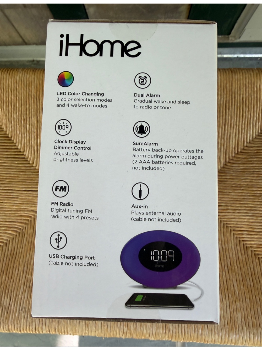 ihome Color Changing FM Clock Radio - Picture 4 of 6